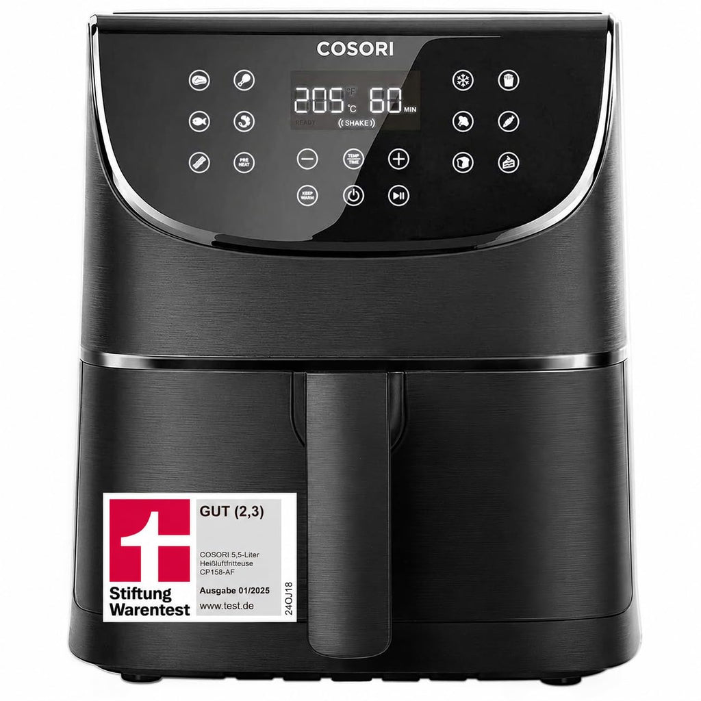 COSORI Hot Air Fryer 2 Chambers, Dual Blaze TwinFry 10L Airfryer, with 4 Heating Pipes and Flexible Chambers, Even Heat Distribution, Temperature up to 240 °C, Black, TF102S