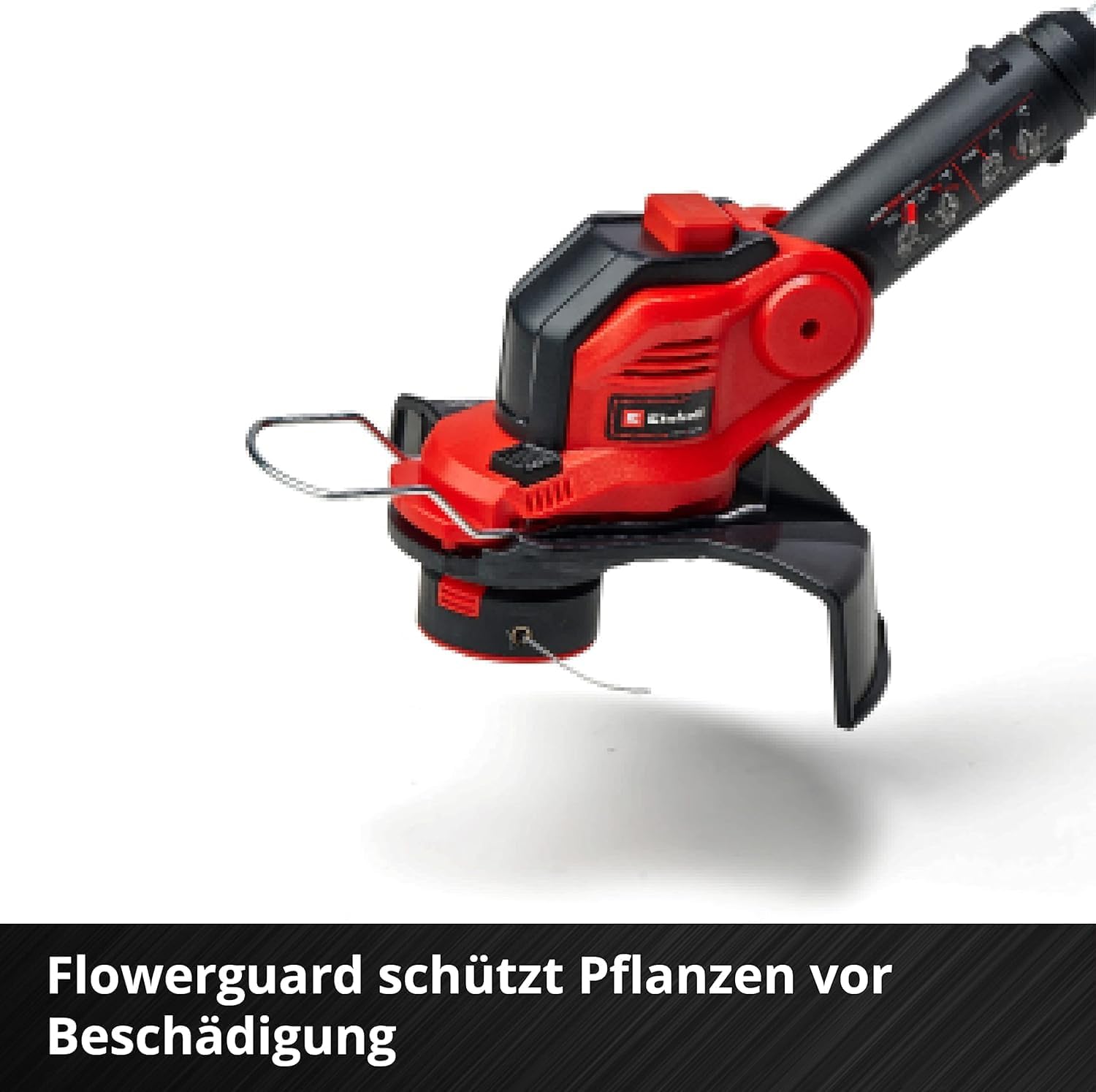 Einhell GE-CT 18/28 Li-Solo Power X-Change Cordless Grass Trimmer (18 V, 28 cm Cutting Width Thread, Rotatable and Tilting Motor Head, without Battery and Charger), Red/Black