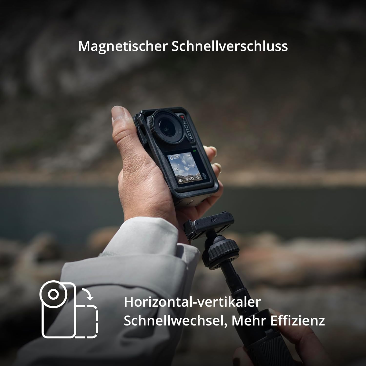 DJI Osmo Action 4 Essential Combo, 4K/120fps Action Cam with 1/1.3 Inch Sensor, Underwater Camera, Stunning Low-Light Recordings, 10-Bit and D-Log M Colour Performance, Long Lasting 1770 mAh Battery