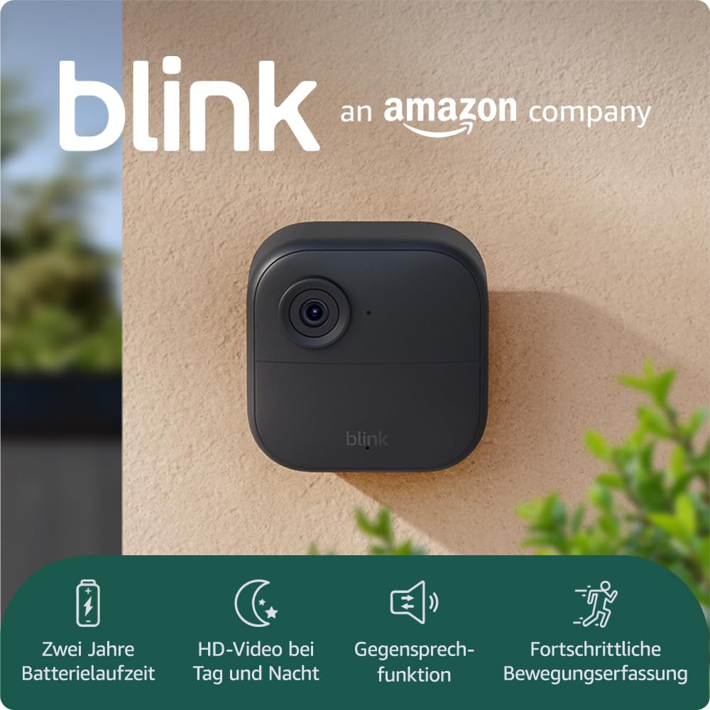 Blink Outdoor 4 camera | Wireless HD smart security camera, two-year battery life, enhanced motion detection, works with Alexa | 1 camera system with Sync Module Core incl.| IP65
