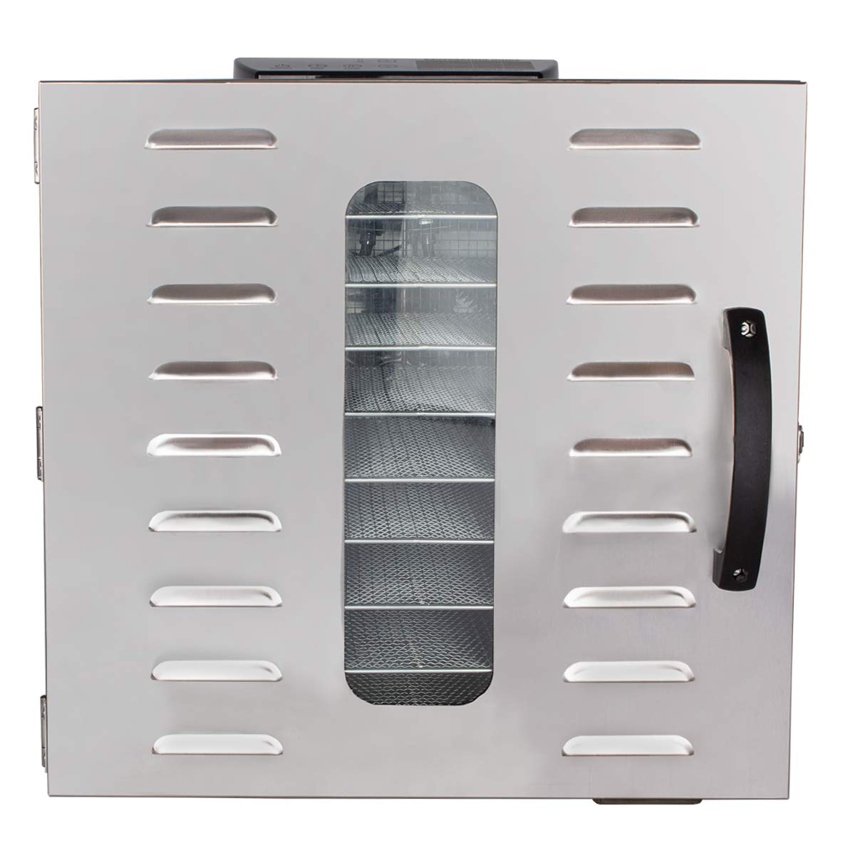 Beeketal 'BDA-15' Dörrautomat aus Edelstahl mit 10 Etagen, Zeitschaltuhr (max. 24h), einstellbarer Temperatur (30-90 °C) und LED Bedienfeld - Profi Gastro Dörrgerät inkl. 10 Einlegegittero