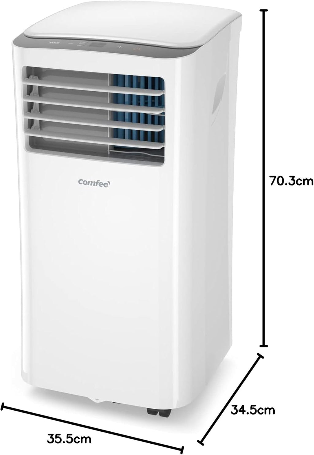 Comfee MPPH-09CRN7 Mobile Air Conditioner, 9,000 BTU, 2.6 kW, Cooling, Ventilating & Dehumidifying, Room Size up to 88 m³ (33 m²), with Exhaust Hose
