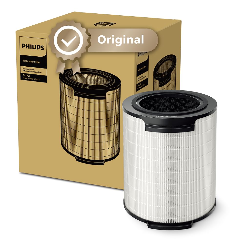Philips Luftreiniger 2200 Series, HEPA NanoProtect + Aktivkohlefilter, CADR 400m³/h für 104m², Allergiker, Ultra-leise, Intelligenter und langlebiger Filter (AC2210/10)