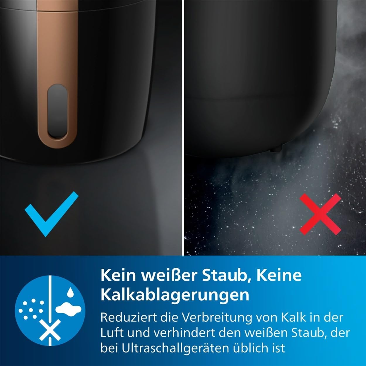 Philips Humidifier 2000 Series, NanoCloud Technology, 99.97% Less Bacteria, 200ml/h, 2L Tank, Ultra Quiet (33dB), Sensor, 3 Levels, Auto & Sleep Mode, Timer, Black (HU2718/10)