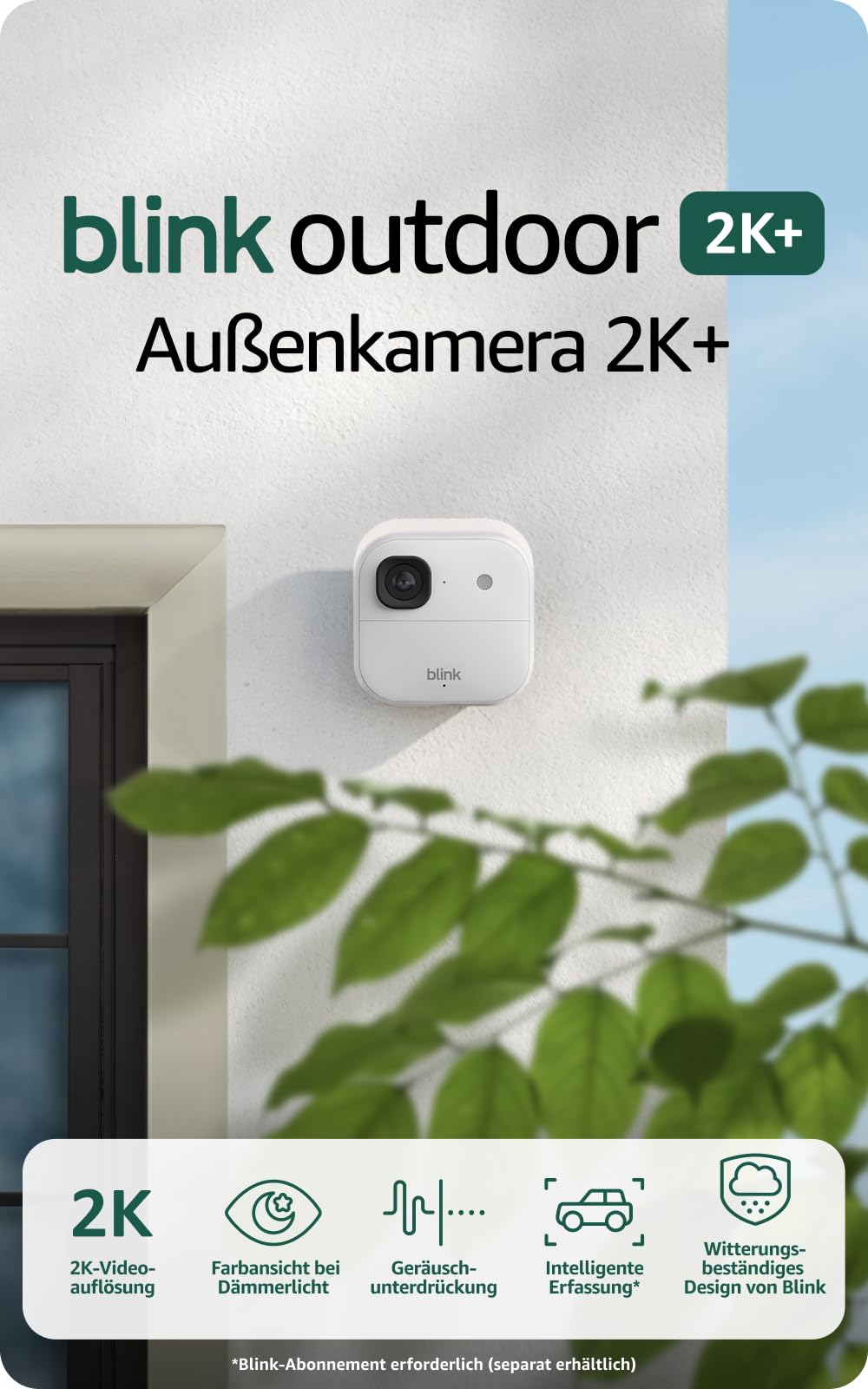 Blink Outdoor Camera 2K+ (newest gen) — Wireless smart security camera, 2K video resolution, enhanced audio, up to two-year battery. Sync Module Core included — 1 camera system, Black