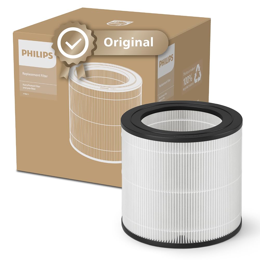 Philips Air Purifier 600 Series, Energy Efficient with Smart Sensor, for Allergy Sufferers, HEPA Filter Removes 99.97% of Pollutants, Covers up to 44 m2, App Control, White (AC0651/10)