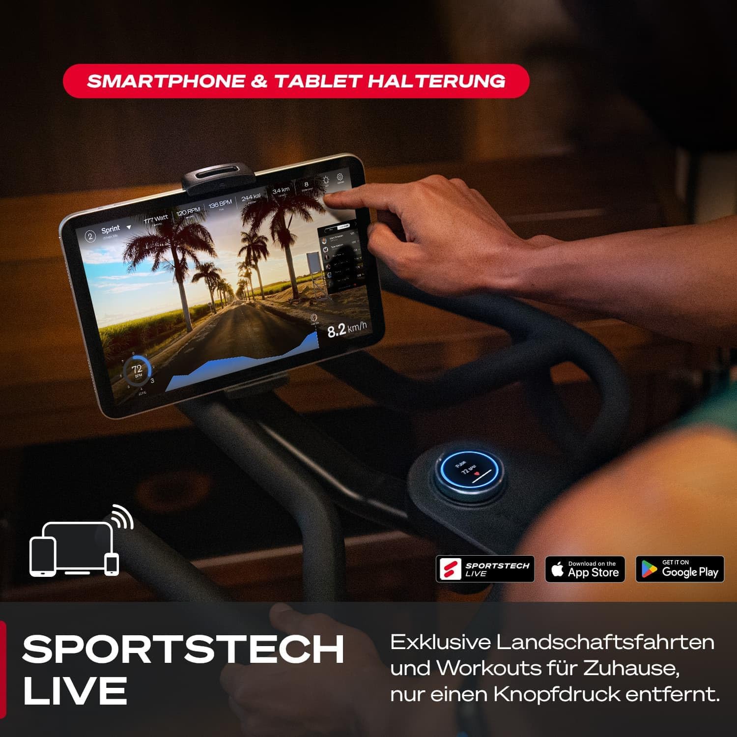 Sportstech Sbike Lite: Heimtrainer mit App & Tablet-Halterung ✨