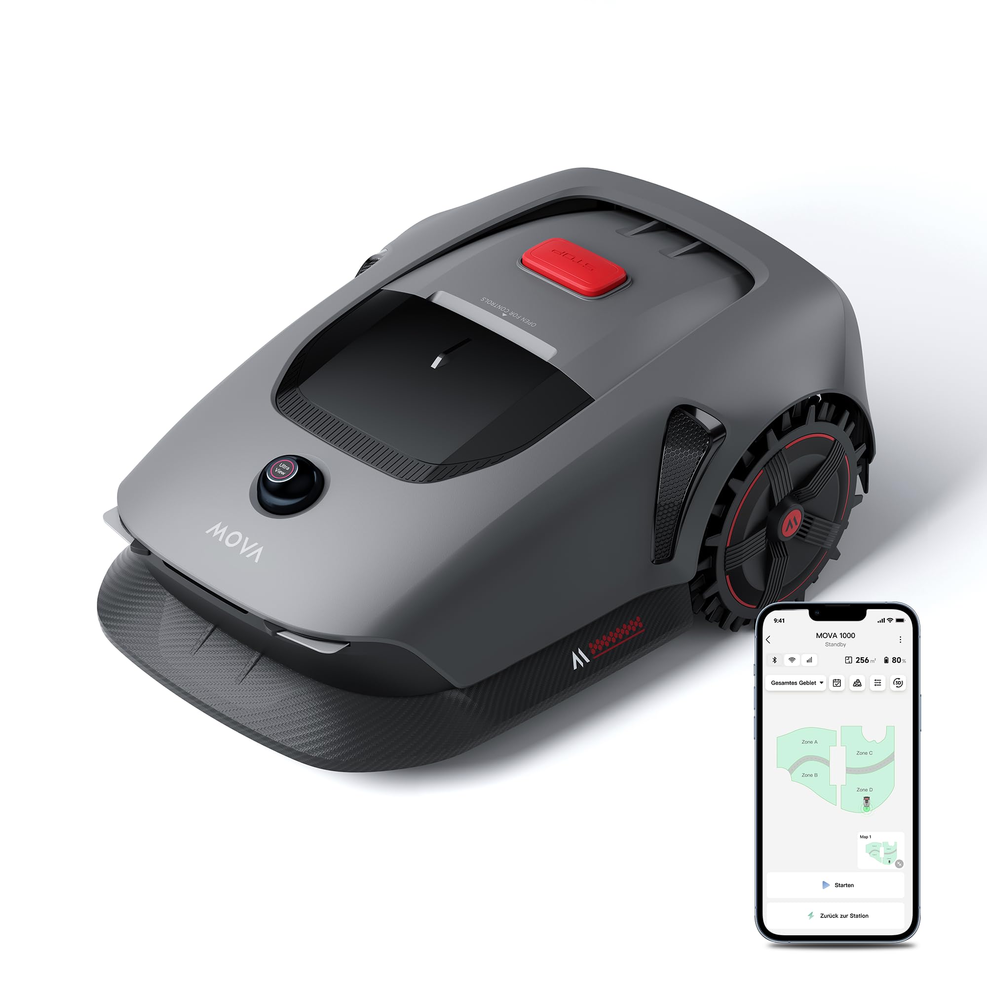 MOVA 1000 Mähroboter 1000 m², 3D-LiDAR & App-Steuerung