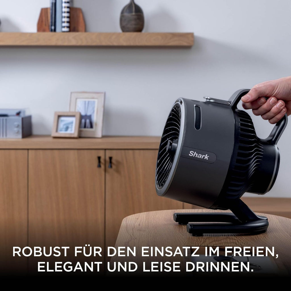 Shark FlexBreeze HydroGo – Leistungsstarker Nebelventilator, Kühlung im Innen- und Außenbereich, Leise und langlebig, Mit und ohne Kabel, Kompakt und Leicht, 5 Geschwindigkeiten, Anthrazit FA050EU