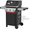 Weber Spirit E-310 Gasgrill | 3 Brenner, Snap-Jet Zündung, Robuste Räder und Warmhalterost, 51 x 46 cm Grillfläche, Weber Works kompatibel, Schwarz/Silber