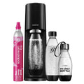 SodaStream TERRA Promopack Water Carbonator with CO2 Cylinder and 3 x 1 L Dishwasher-Safe Plastic Bottles, Height 44 cm, Black