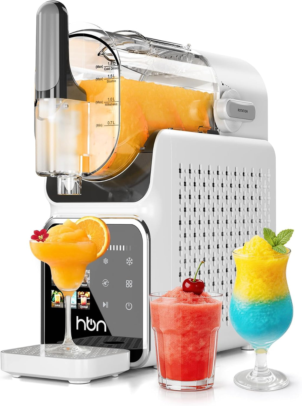 HBN Slush Machine 2L Soft Ice Cream Machine for Home with Self-Cleaning, No Ice Required, 6 Programmes for Slushies, Cocktails, Margaritas, Frappés & Milkshakes