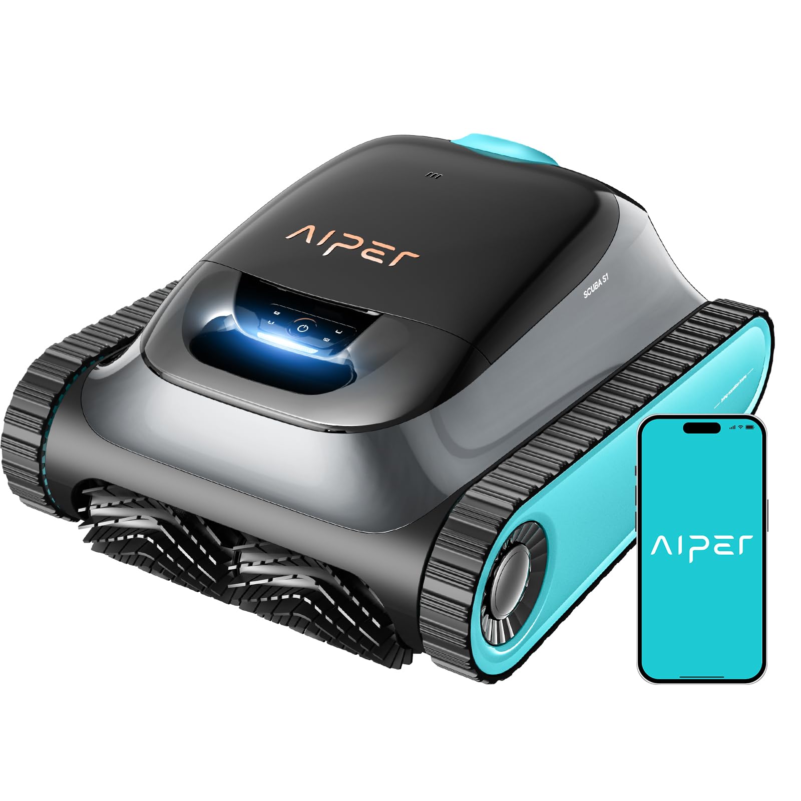 (2026 upgrade) AIPER Scuba S1 pool robot floor and wall, waterline cleaning, double filtration, 270 min runtime, intelligent navigation, app control and OTA updates for built-in and above-ground pools