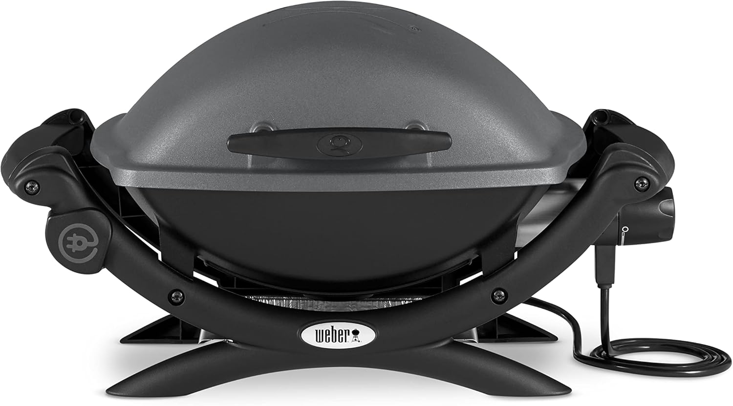 Weber Q 1400 Elektrogrill | Tragbarer Stadtgrill, Gusseisenrost, Schnellheizelement, 43 x 32 cm Grillfläche, Abnehmbare Auffangschale, 1,8 m Netzkabel