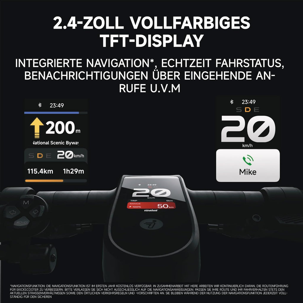 Segway-Ninebot MAX G3 D, E-Scooter mit Deutscher Straßenzulassung, 80 km Eco Modus Reichweite, 75km im Sport Modus, doppelte hydraulische Federung, 130 kg Tragkraft, Smart Display, 3,5 h Ladezeit