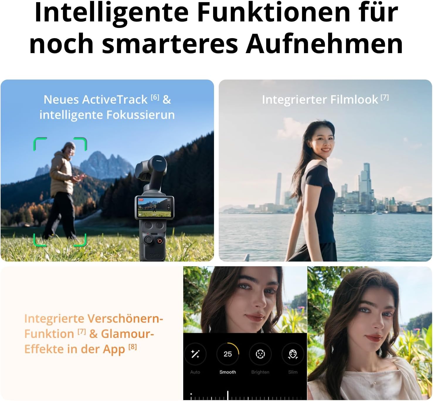 DJI Osmo Pocket 4 Creative Combo, Pocket Gimbal Vlog Camera, 1 Inch CMOS and 4K/240fps, 3-Axis Stabilization, 2 x Lossless Zoom, 107 GB Integrated Memory, Mic 3 Transmitter, Fill Light