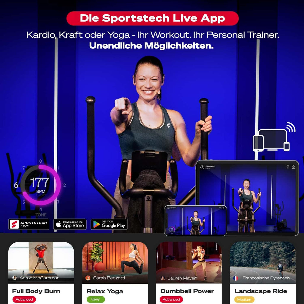 Sportstech CX2: Crosstrainer mit App, 27 kg Schwungmasse & Generator ✨