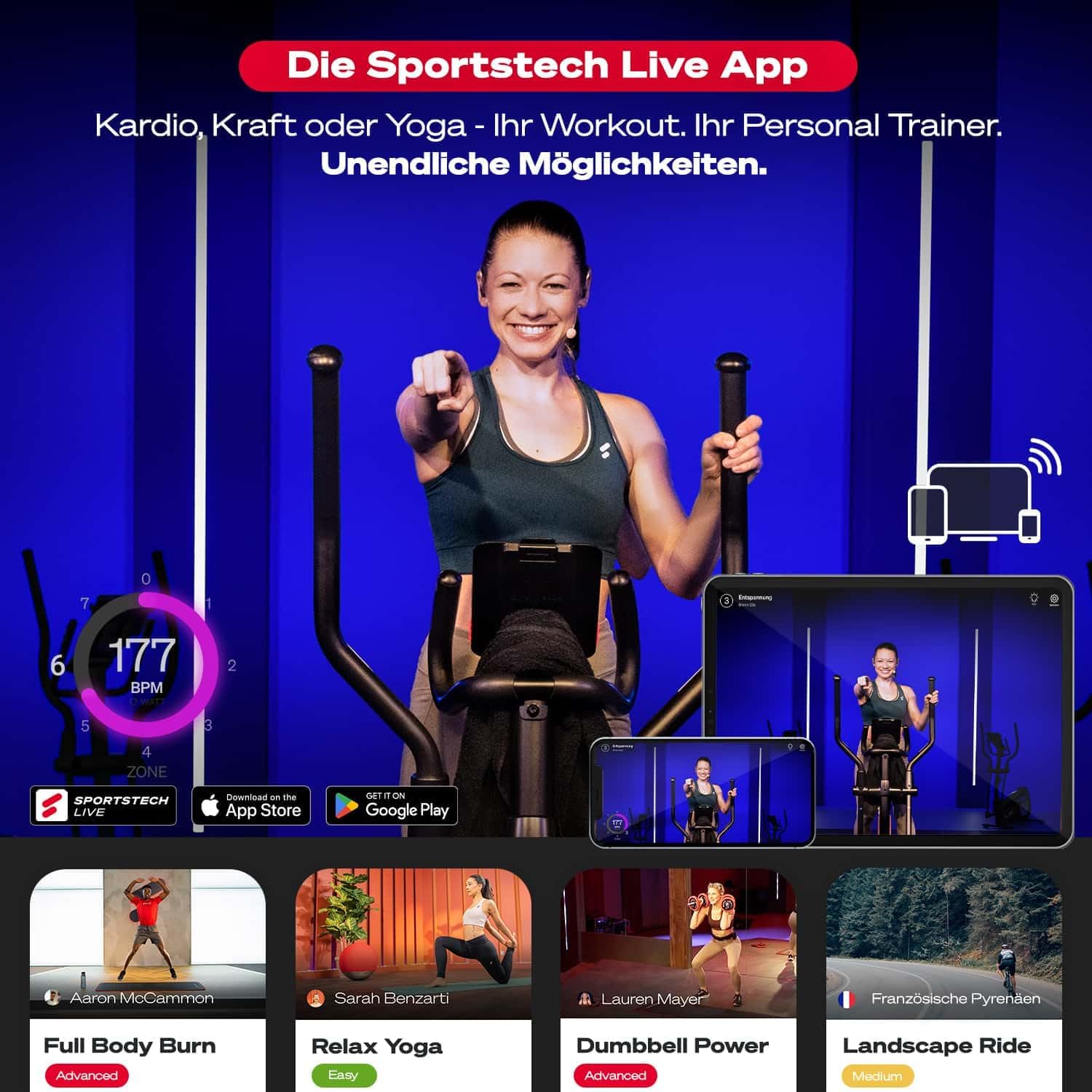 Sportstech CX2: Crosstrainer mit App, 27 kg Schwungmasse & Generator ✨