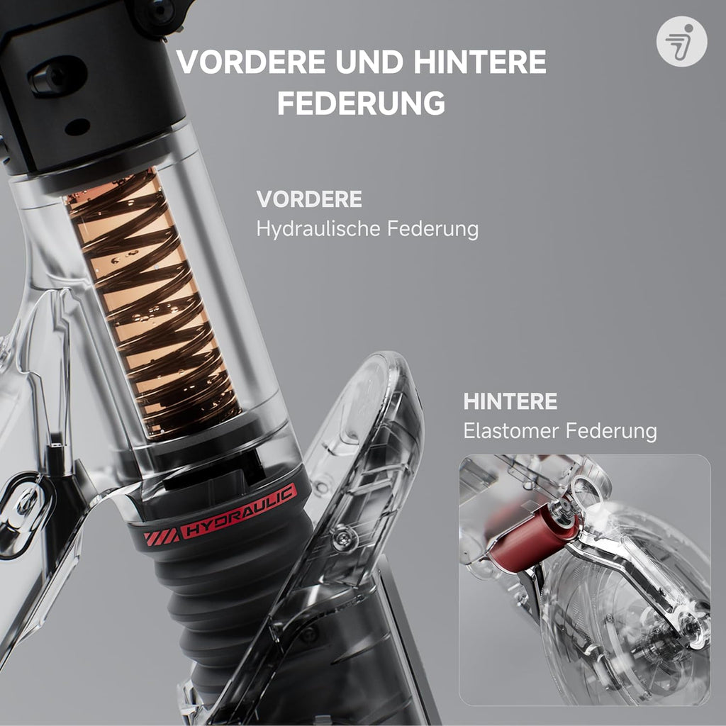 Segway-Ninebot F3 Pro D, E-Scooter mit Straßenzulassung für Erwachsene, 70km Reichweite im Eco-Modus, 120kg Tragfähigkeit, doppelte hydraulische Federung, Smart Display