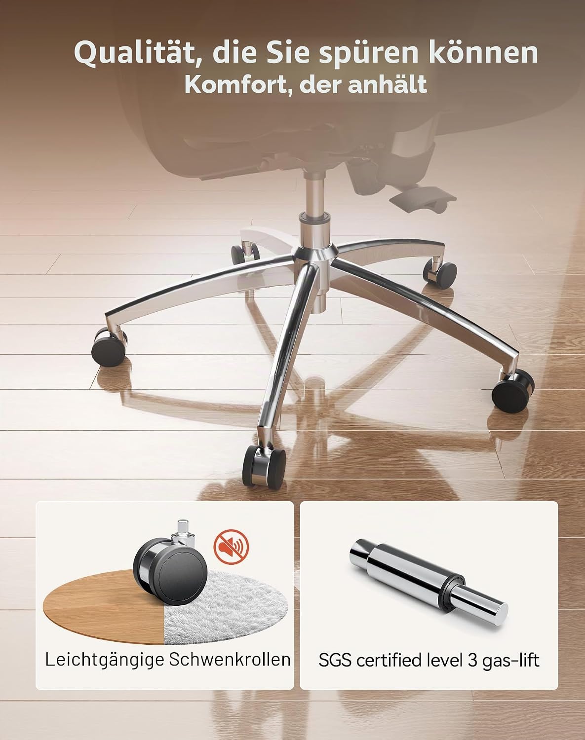 SIHOO Ergonomic Desk Chair, Swivel Chair with Adjustable Lumbar Support, Headrest and Armrest, Height Adjustment and Rocker Function, Back-Friendly, Office Chair Load Capacity: up to 150 kg (330 lbs)