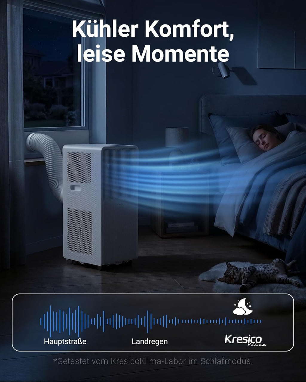 Mobile Air Conditioner 9000 BTU, Mobile Air Conditioner with Exhaust Hose, Mobile Air Conditioner with Exhaust Hose for Rooms up to 33 m²/90 m³, Air Conditioner with Timer, R290, White
