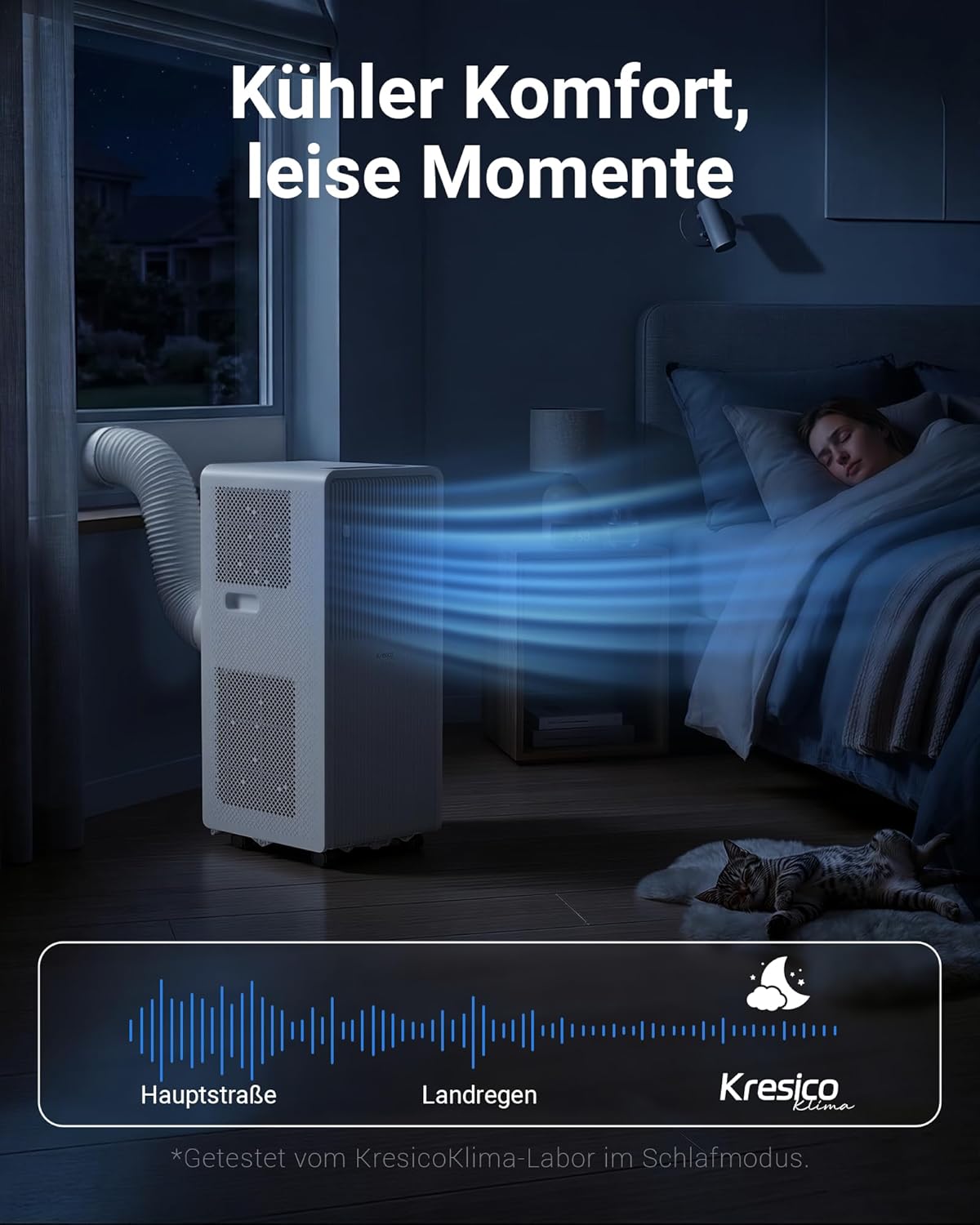Mobile Air Conditioner 9000 BTU, Mobile Air Conditioner with Exhaust Hose, Mobile Air Conditioner with Exhaust Hose for Rooms up to 33 m²/90 m³, Air Conditioner with Timer, R290, White