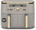 Ninja Dual Zone Digital Air Fryer, 2 Drawers, 6-in-1, Hot Air Fryer, 9.5L, Hot Air Fryer, Max Crisp, Roasting, Baking, Reheating, Dishwasher Safe Baskets, Stone/Gold DZ400EUSTGD