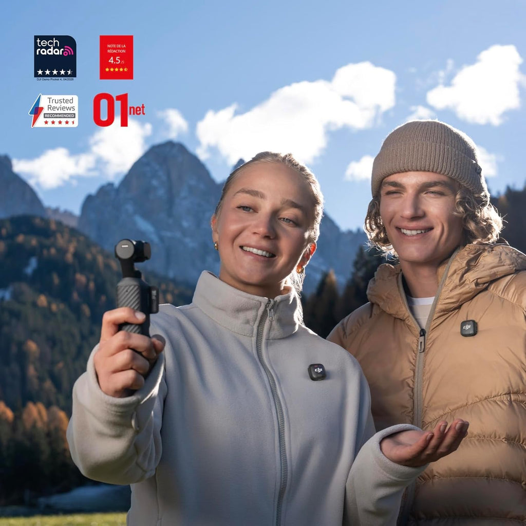 DJI Osmo Pocket 4 Creative Combo, Pocket Gimbal Vlog Camera, 1 Inch CMOS and 4K/240fps, 3-Axis Stabilization, 2 x Lossless Zoom, 107 GB Integrated Memory, Mic 3 Transmitter, Fill Light