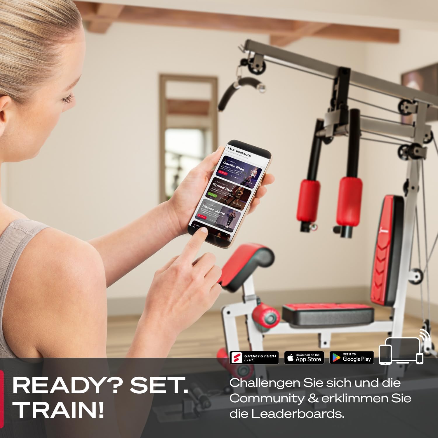 Sportstech HGX200: Multifunktions-Kraftstation mit Stepper, Beinpresse & Powertower ✨