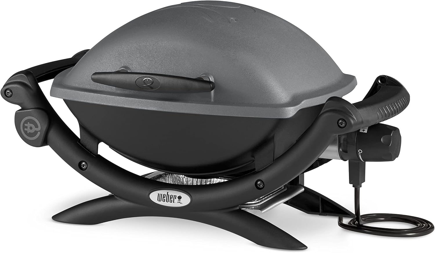 Weber Q 1400 Elektrogrill | Tragbarer Stadtgrill, Gusseisenrost, Schnellheizelement, 43 x 32 cm Grillfläche, Abnehmbare Auffangschale, 1,8 m Netzkabel