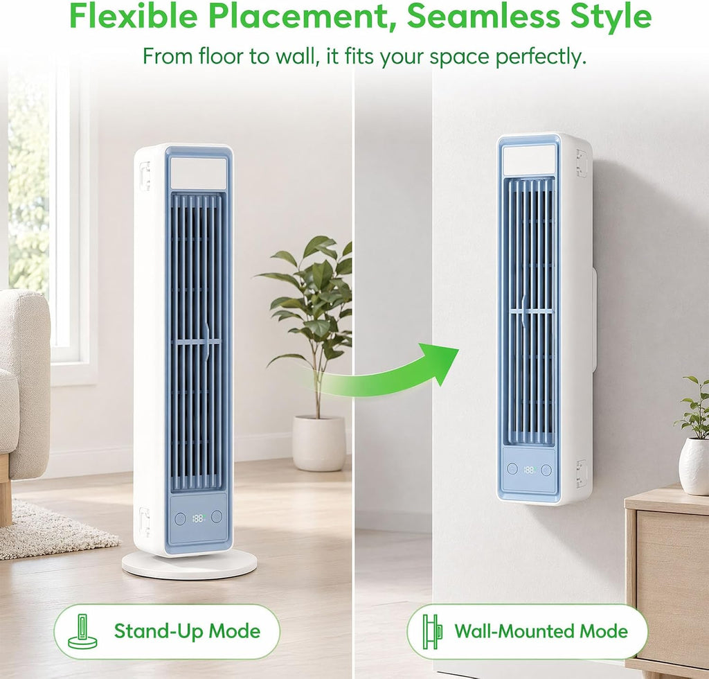 Mobiler Luftkühler Extrem Leise, Tragbare Klimaanlage für Schlafzimmer, Ventilator ohne Flügel mit Nachtmodus, 3 Stufen, Kompaktes Klimagerät für Erholsamen Schlaf