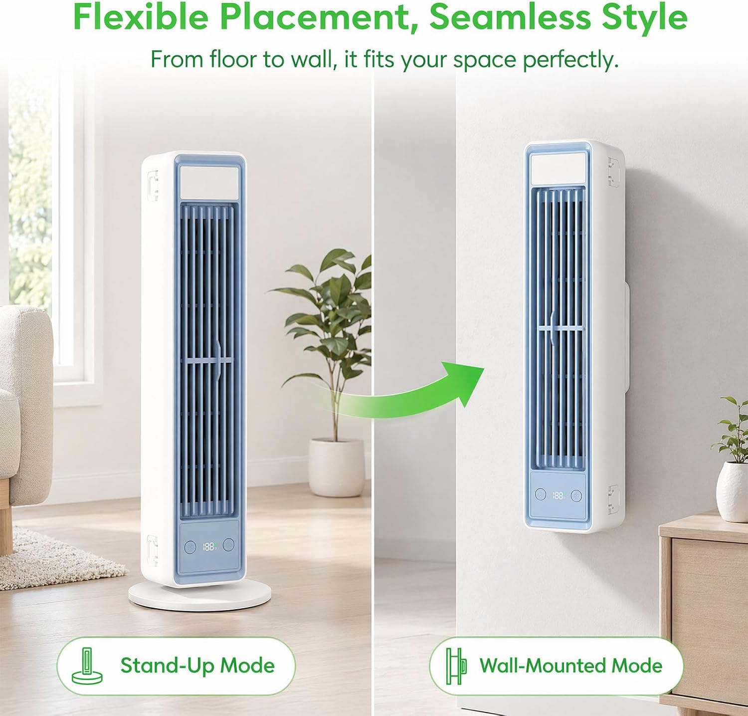 Mobiler Luftkühler Extrem Leise, Tragbare Klimaanlage für Schlafzimmer, Ventilator ohne Flügel mit Nachtmodus, 3 Stufen, Kompaktes Klimagerät für Erholsamen Schlaf
