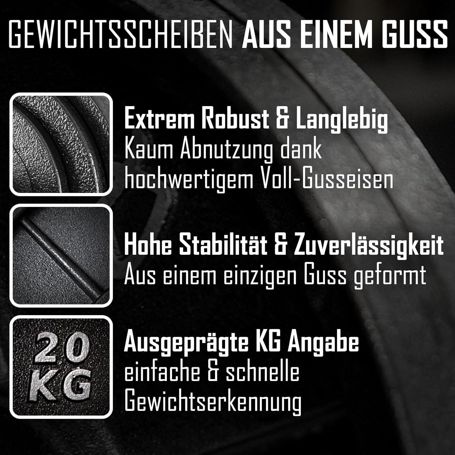 Strength Shop Gusseisen Hantelscheiben: Robuste 50mm Gewichtsscheiben für Langhantel ✨