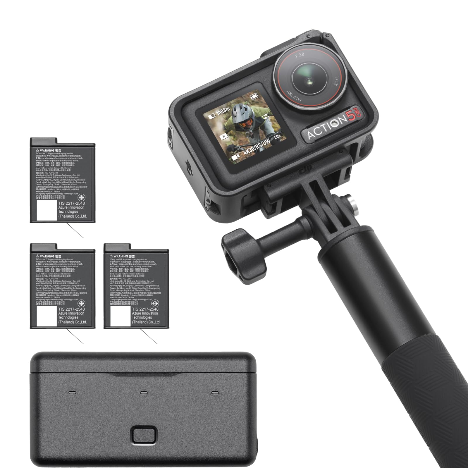 DJI Osmo Action 5 Pro Standard Combo, 4K Action Camera with 1/1.3 Inch Sensor, 4K/120fps Video Camera, Subject Tracking, Stabilisation, Dual OLED Touchscreens, Underwater Camera for Sports, Vlog