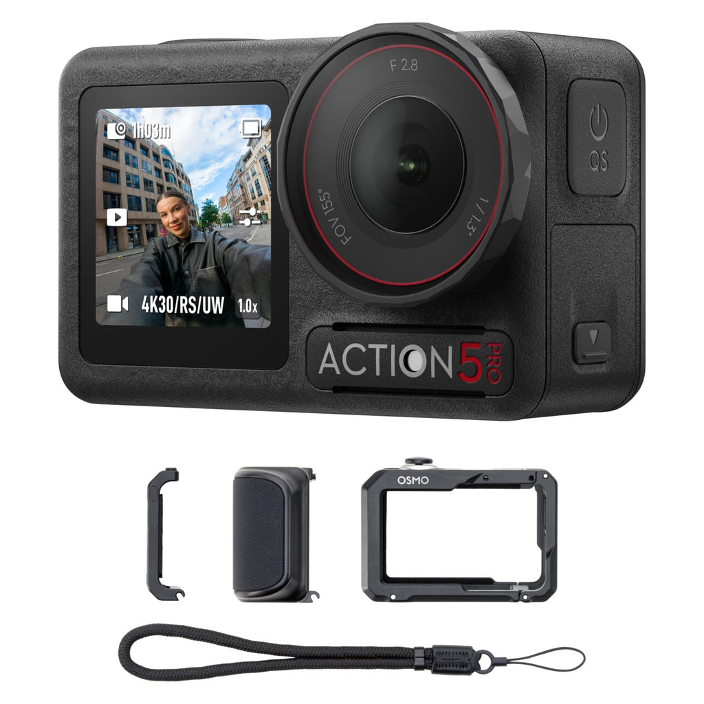 DJI Osmo Action 5 Pro Standard Combo, 4K Action Camera with 1/1.3 Inch Sensor, 4K/120fps Video Camera, Subject Tracking, Stabilisation, Dual OLED Touchscreens, Underwater Camera for Sports, Vlog