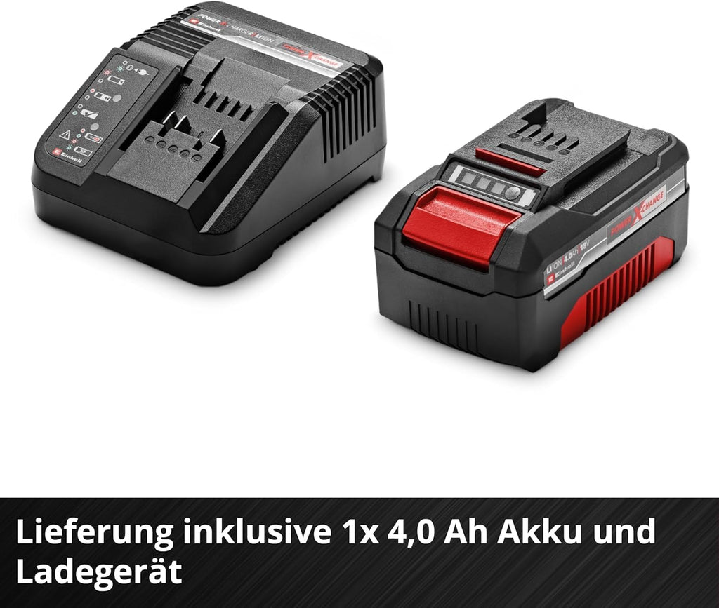 Einhell Akku-Rasenmäher GE-cm 18/33 Li Kit Power X-Change (18 V, 33 cm Schnittbreite, bis 200 m², Brushless, 30L Fangkorb, 25-65 mm Schnitthöhe, inkl. 4,0 Ah Akku + Ladegerät)