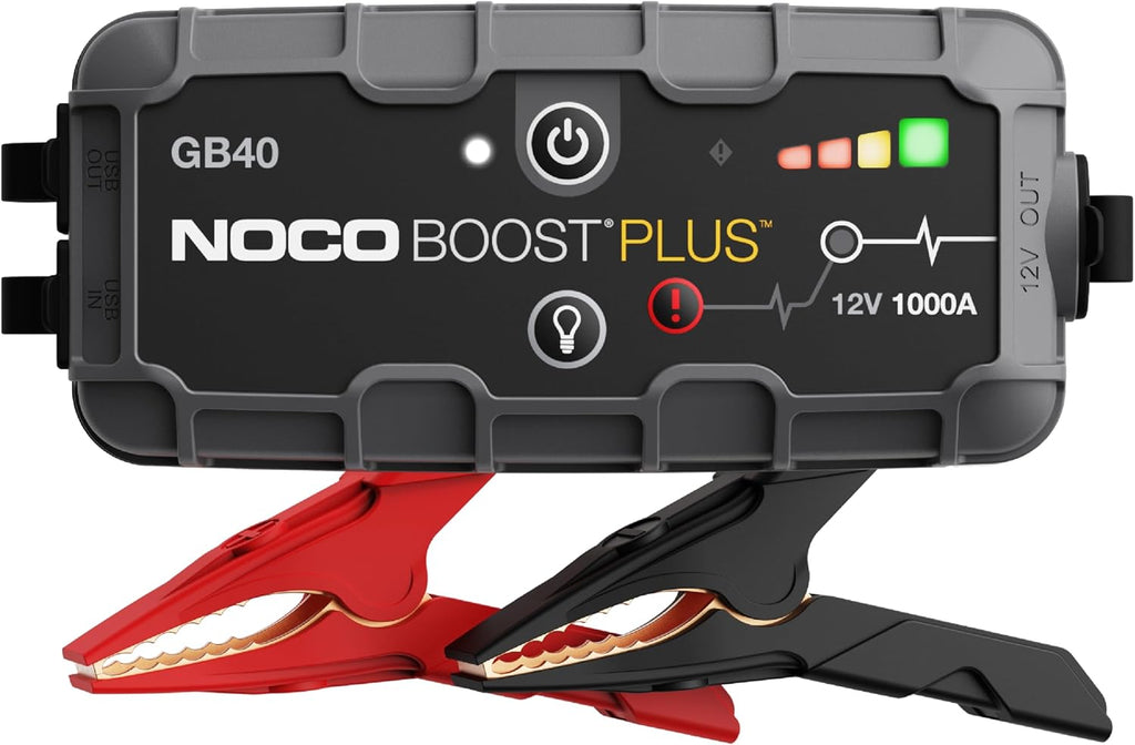 NOCO Boost HD GB40 1000 Amp 12 Volt UltraSafe Portable Lithium Car Battery Starter Pack, Jump Starter Power Bank and Booster Cables for up to 6-Litre Petrol and 3-Litre Diesel Engines