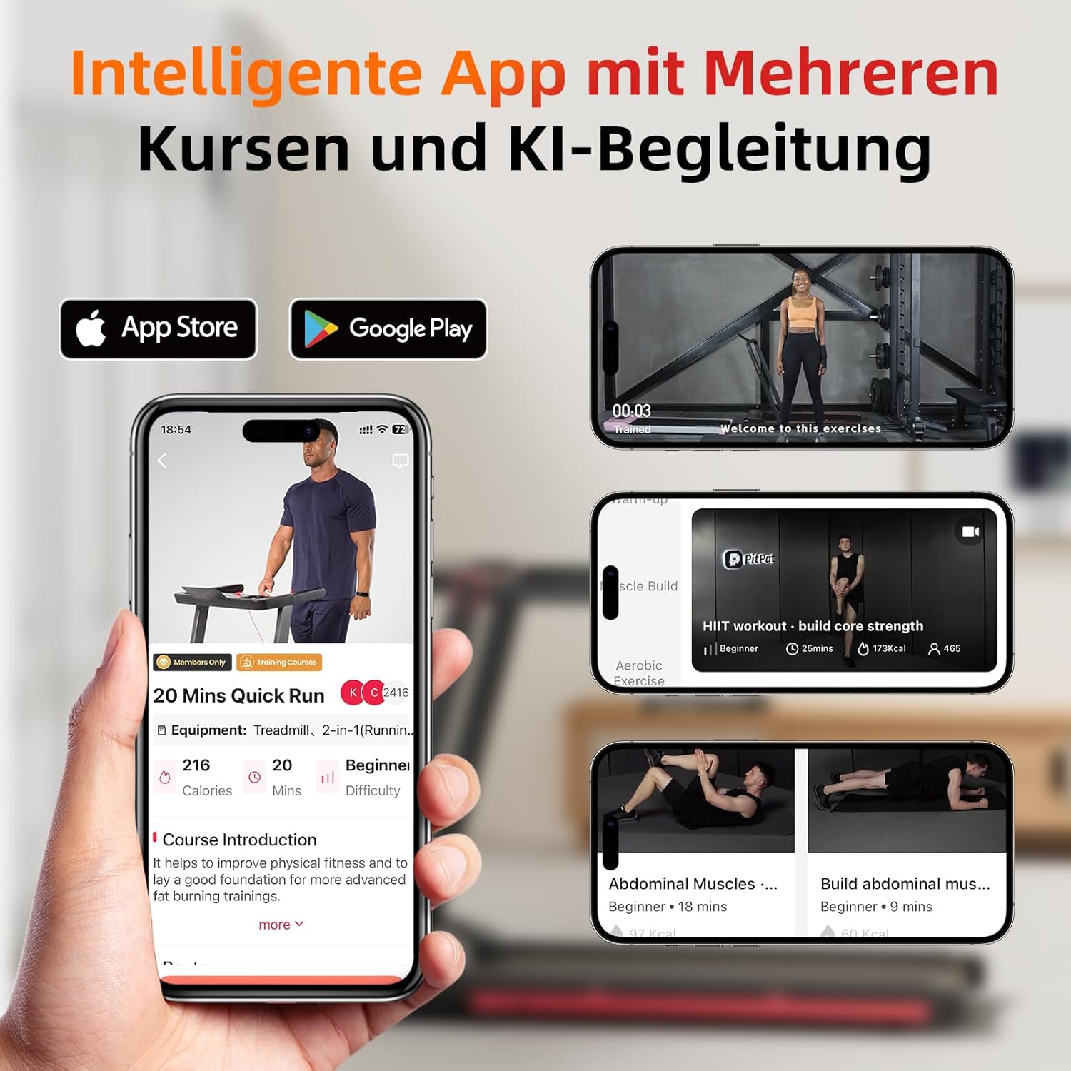 Superun Faltbares Heim-Laufband: Steigung, App & Trainingskurse✨
