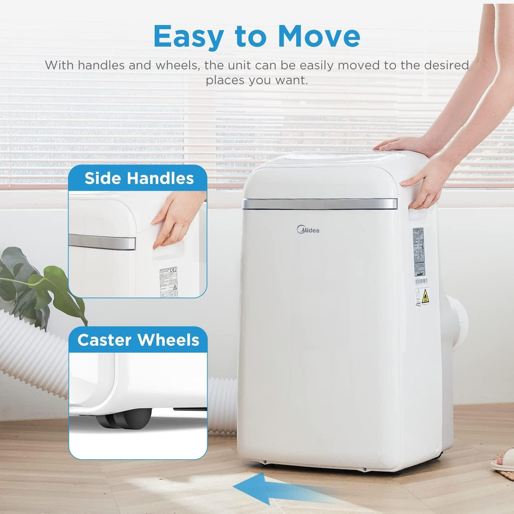 Midea Mobiles Klimagerät MPD-12CRN7, 3-in-1 Klimaanlage mit Abluftschlauch, Kühlen&Entfeuchten&Ventilieren,12000BTU/h(3,5kW/h) für Räume ca. 41m³(102㎡), 24h-Timer, 3 Jahre Garantie, weiss