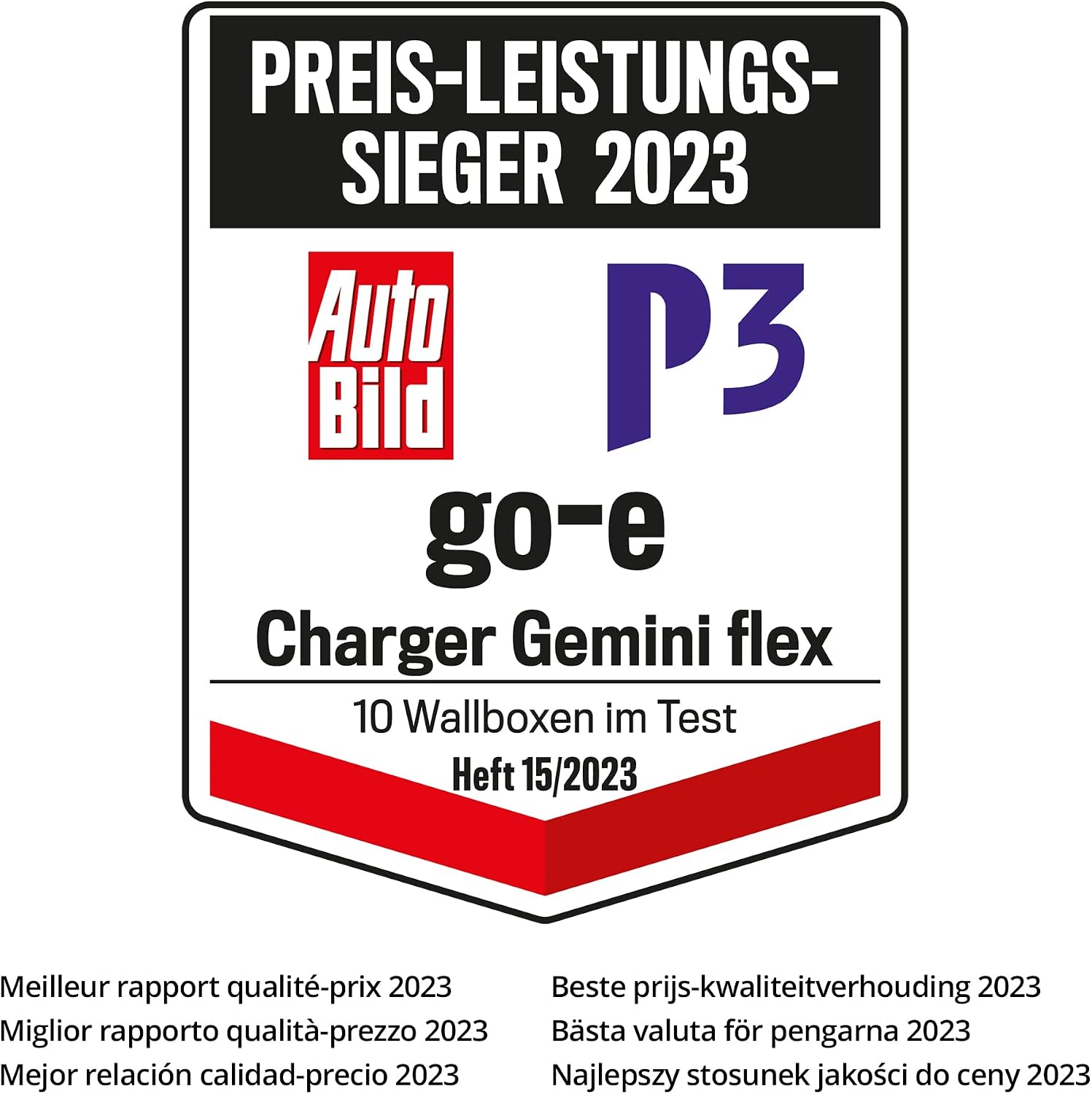 go-e Charger Gemini 11 kW Charging Station Wallbox 1.8 m Connection Cable 5-Core Type 2 Socket Charging Current up to 16 A WLAN RFID App