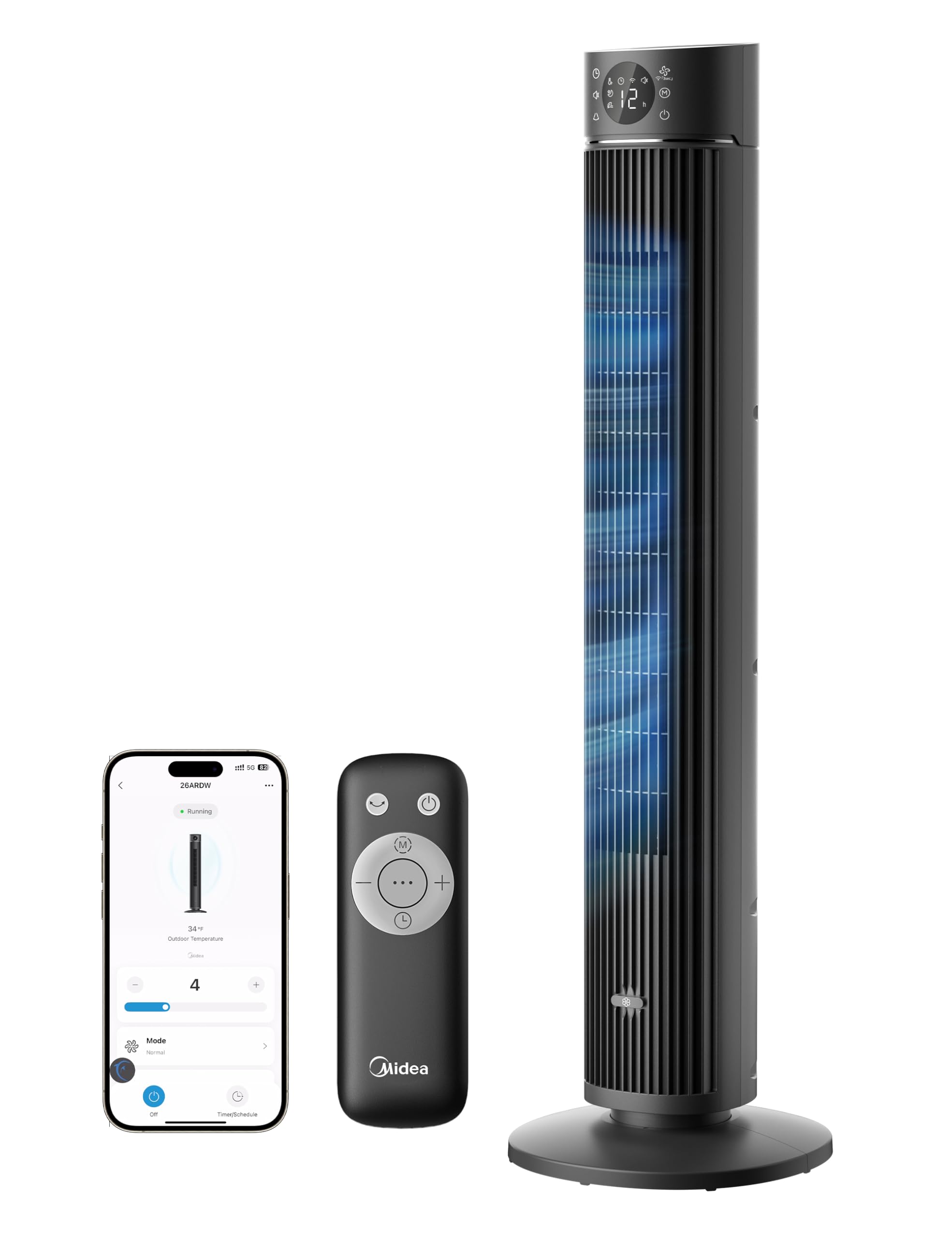 Midea FZ10-16AR Column Fan with Remote Control