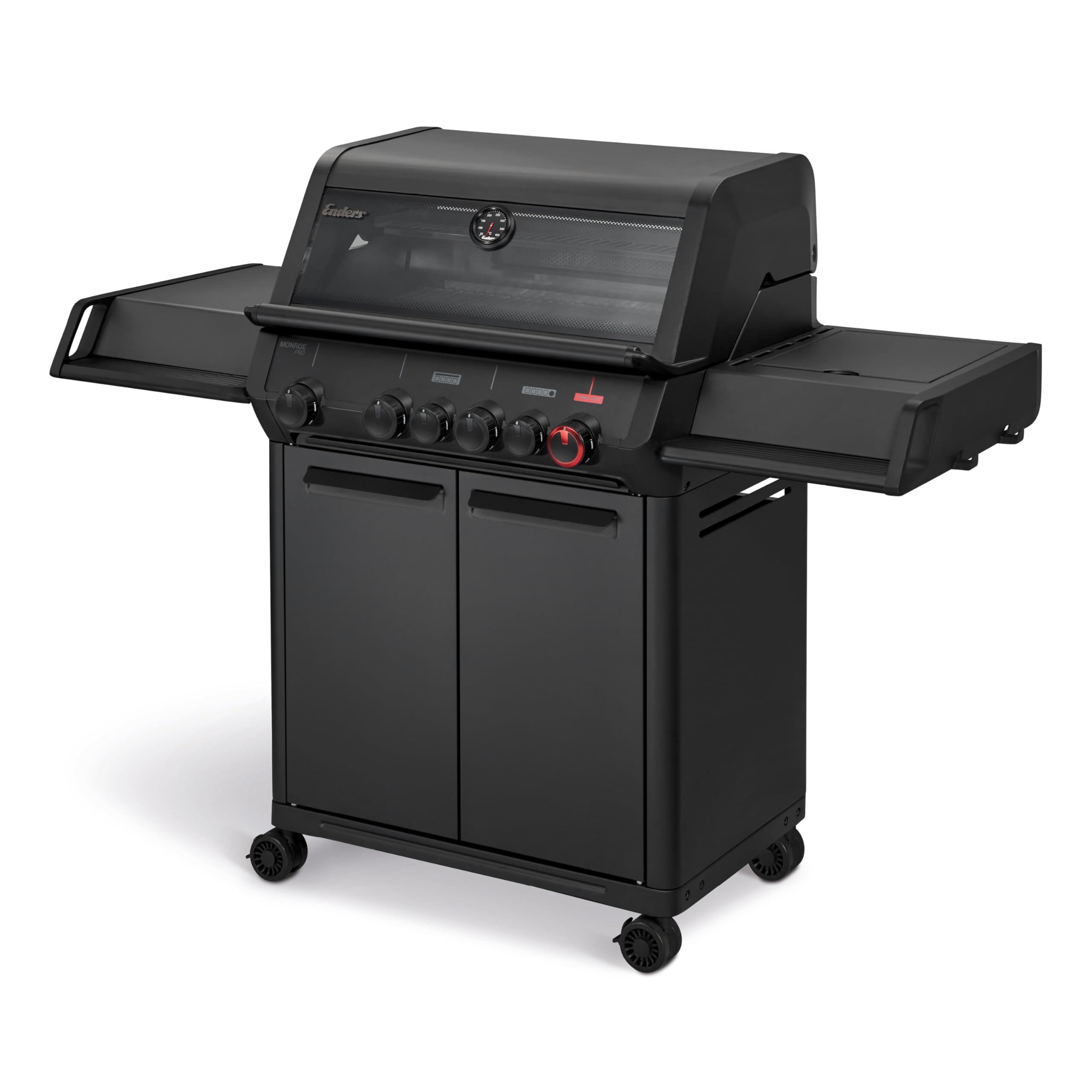 Enders® Gasgrill MONROE PRO 4 SIK TURBO, 4-Edelstahlbrenner, Seitenkocher, Infrarot-Backburner, Sichtfenster, HEAT RANGE™, SWITCH GRID™, 800 °C TURBO ZONE™, SIMPLE CLEAN™, #8378