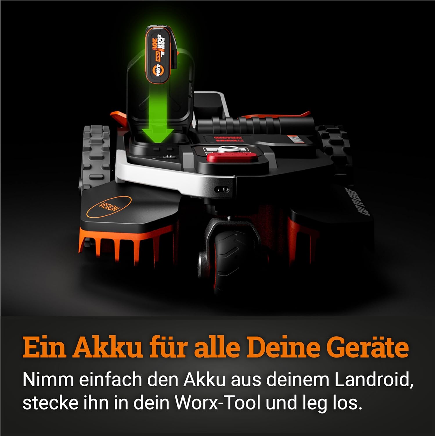 WORX Vision S250 Mähroboter 250 m² ohne Kabel, KI & Igelschutz