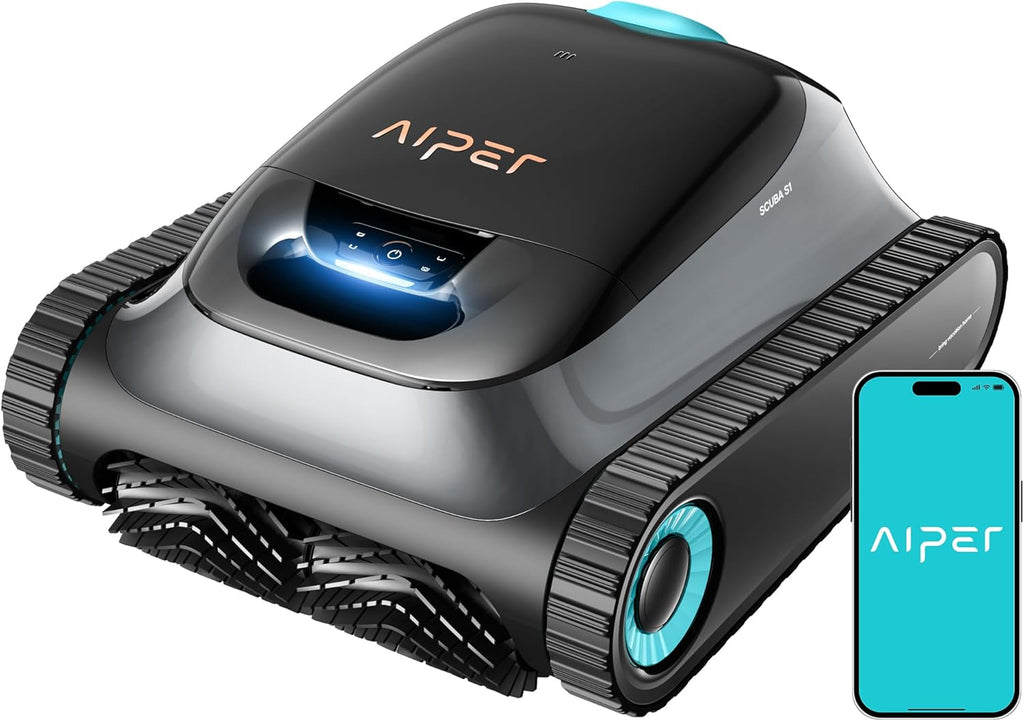 (2026 upgrade) AIPER Scuba S1 pool robot floor and wall, waterline cleaning, double filtration, 270 min runtime, intelligent navigation, app control and OTA updates for built-in and above-ground pools
