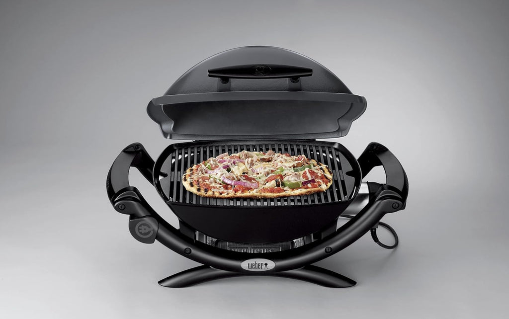 Weber Q 1400 Elektrogrill | Tragbarer Stadtgrill, Gusseisenrost, Schnellheizelement, 43 x 32 cm Grillfläche, Abnehmbare Auffangschale, 1,8 m Netzkabel