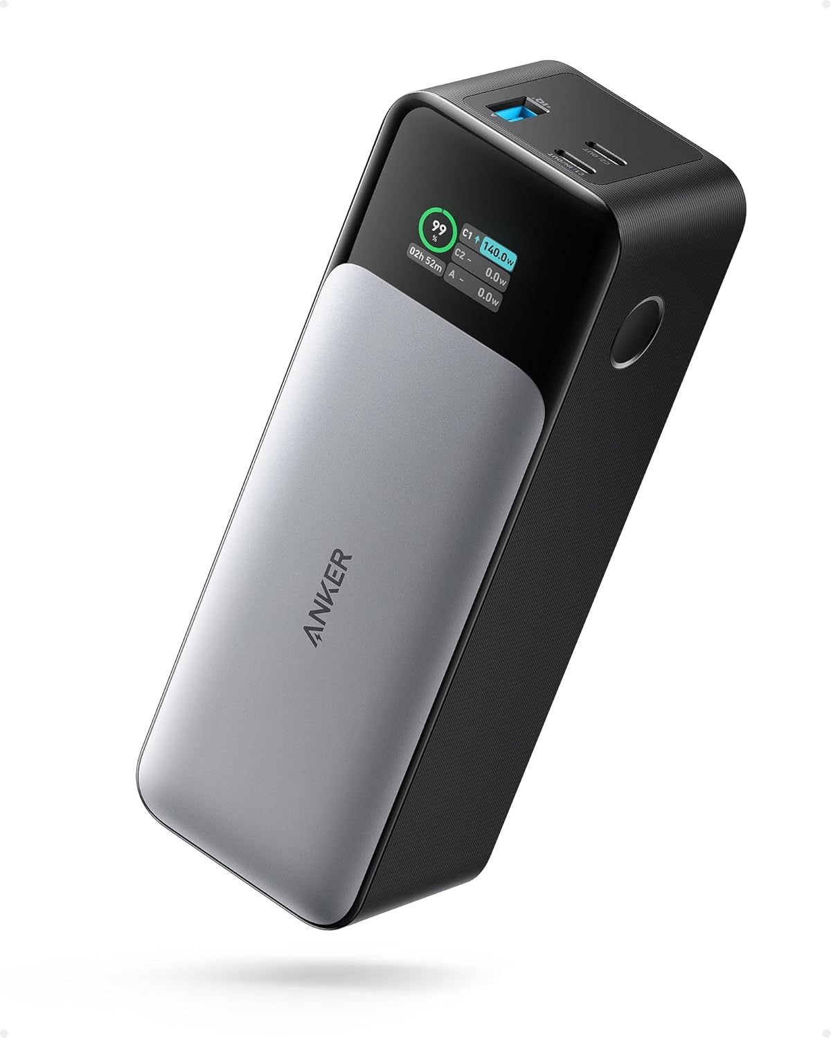 Anker 737 Power Bank, 140 W 24000 mAh Power Bank with 3 Ports, Digital Display, Compatible with iPhone 17/16/15/14, Galaxy, MacBook, AirPods