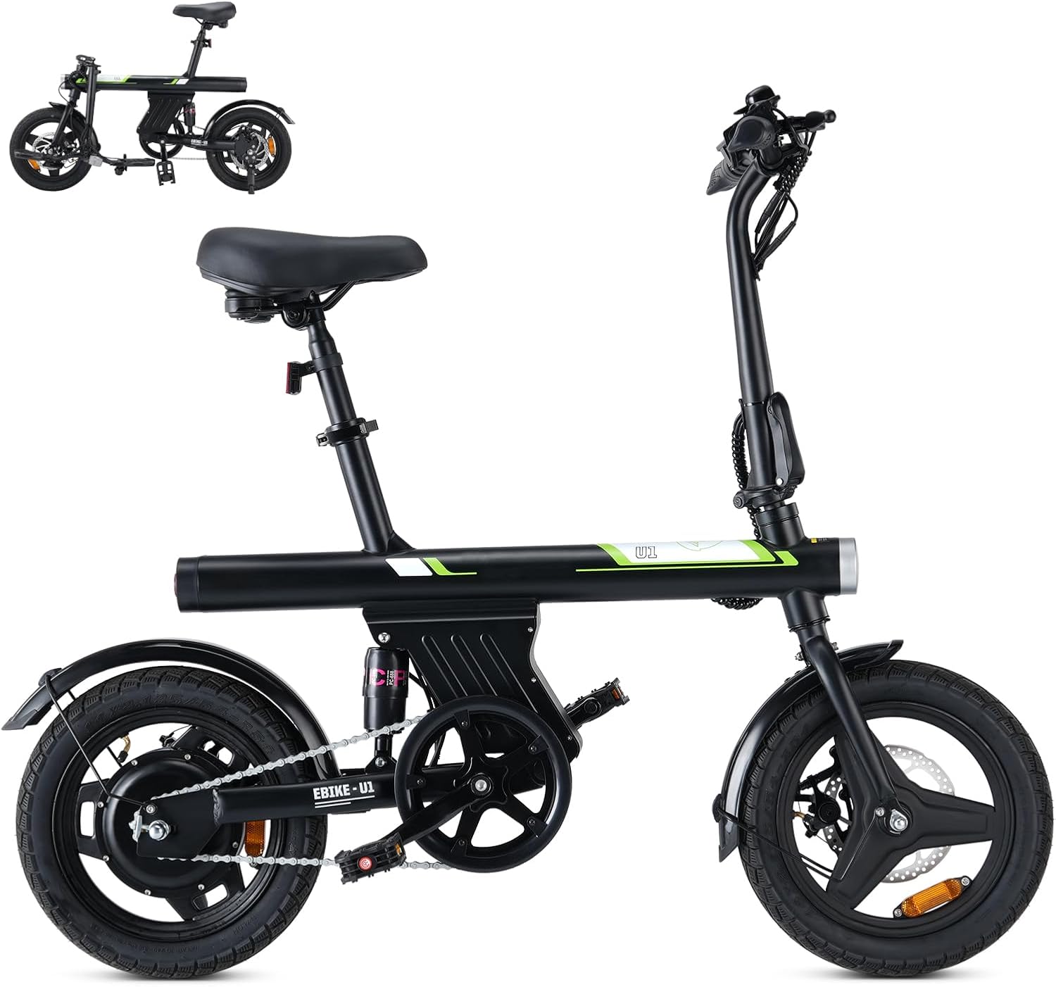 Finbike E Bike Klapprad,14 Zoll Elektrofahrrad 7.8Ah Akku,250W Kompakt Elektrofahrräder mit 3H Schnellladung,3 Fahrmodi,3 Geschwindigkeitsmodi,Reichweite MAX 45km,Electric Bike für Herren und Damen