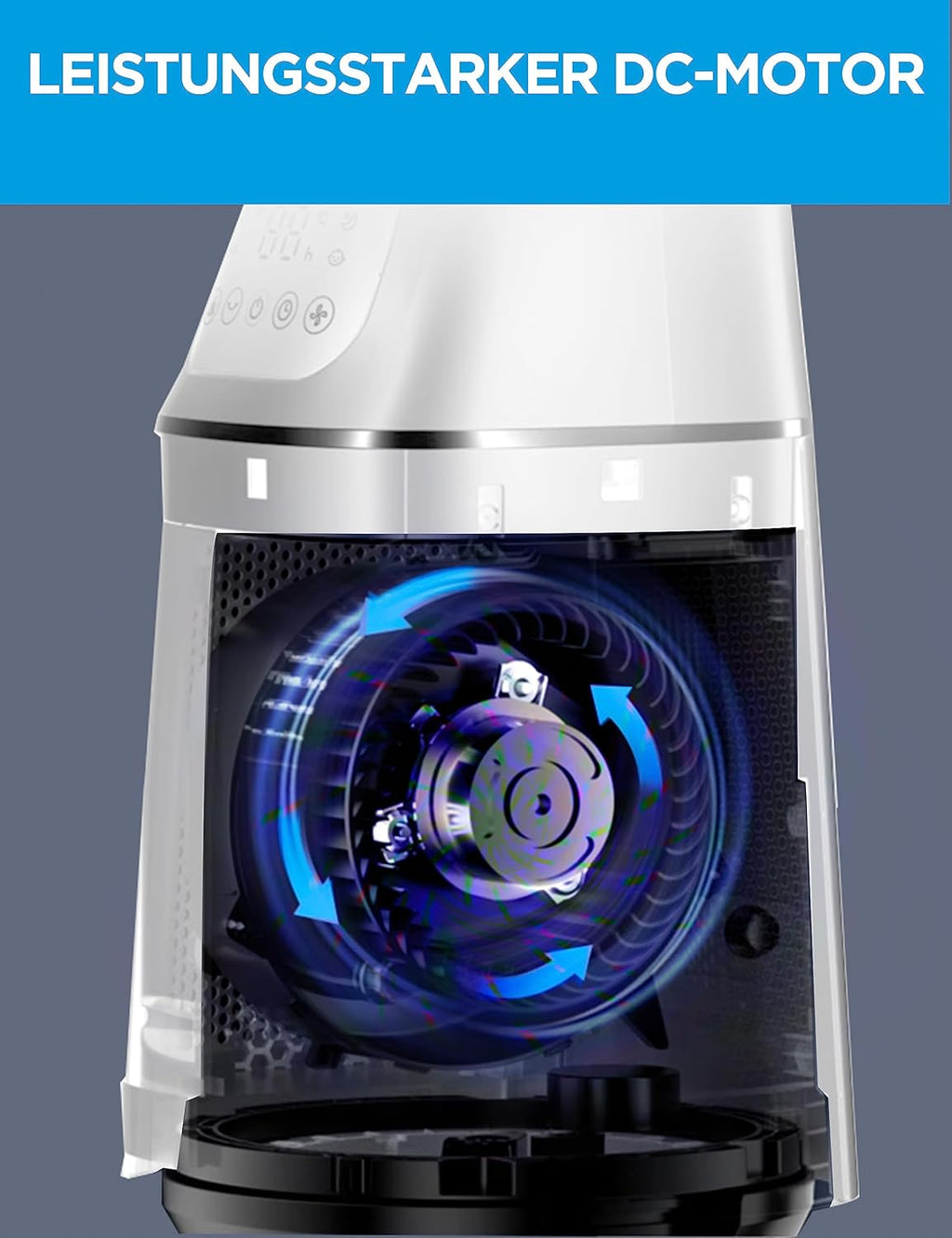 Midea MFP-120 (WH) 2 in 1 Turmventilator Leise 38dB Luftreiniger CADR 120 für 47.6 ㎡ LED Display Fernbedienung Oszillation 12H Timer Weiß