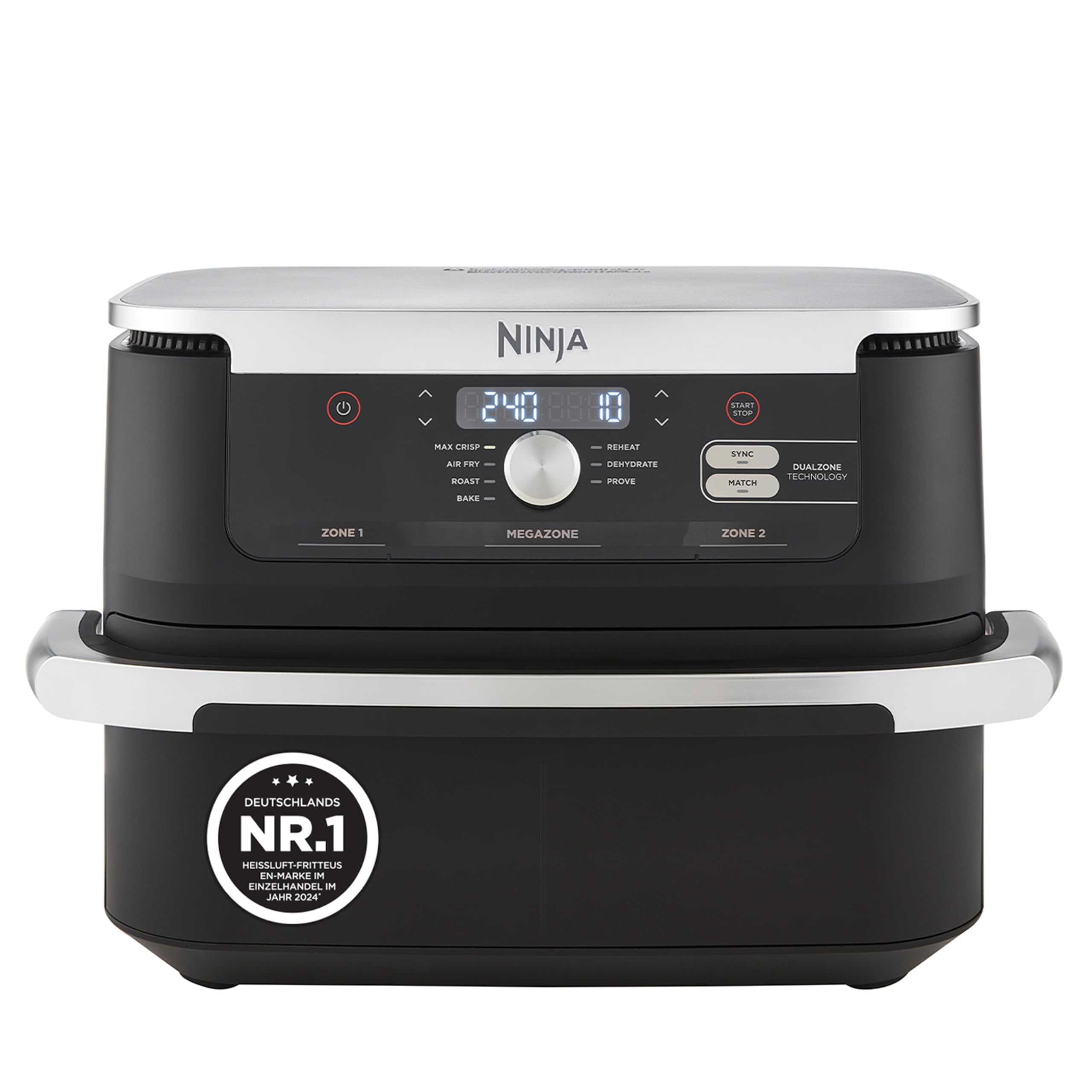 Ninja Foodi FlexDrawer Dual Zone Hot Air Fryer, Air Fryer with 10.4 Compartments and Removable Separator, Non-Stick Coating, Dishwasher Safe Basket, 7-in-1, Black & Copper, AF500EUCP