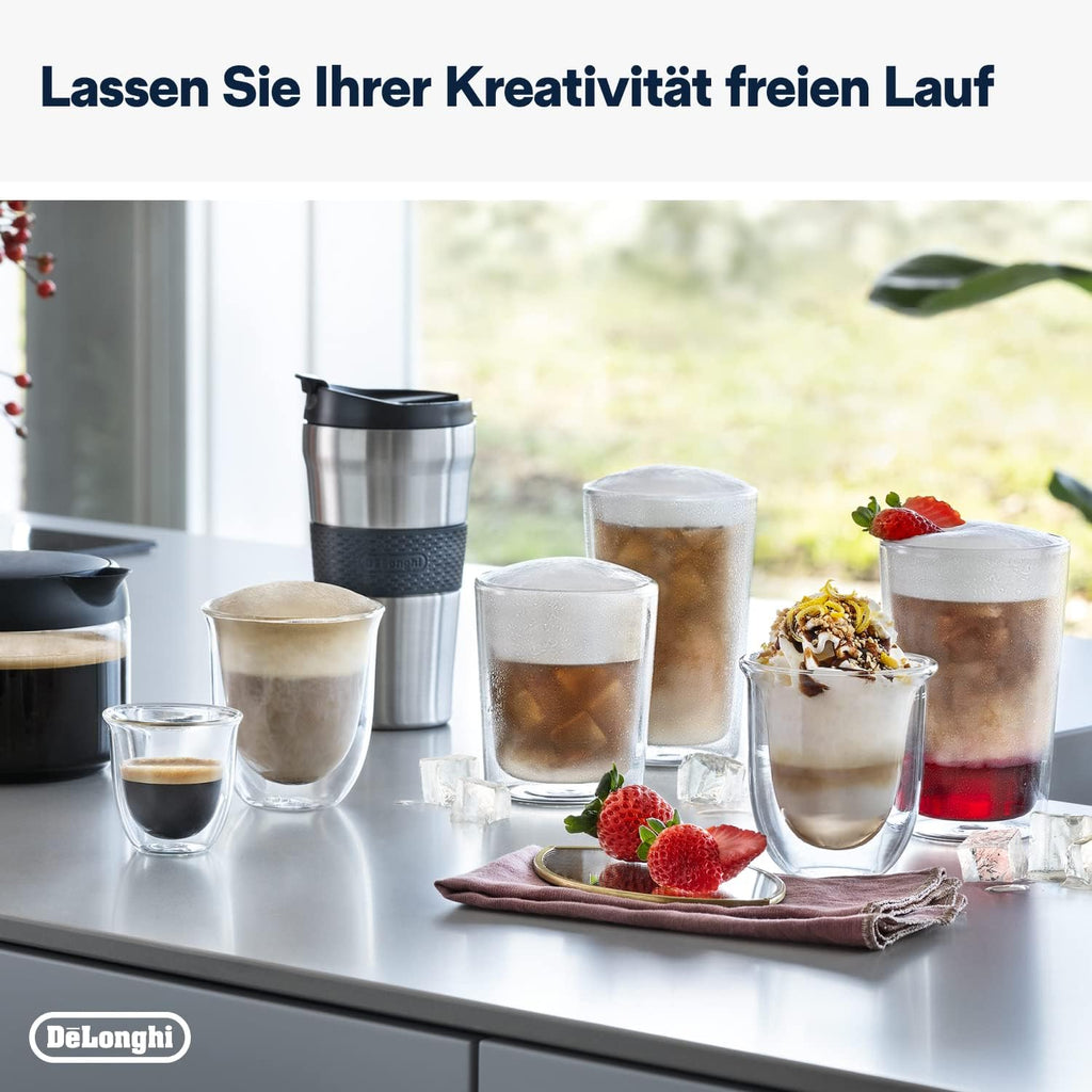 De'Longhi Eletta Explore - Perfetto Fully Automatic Coffee Machine with LatteCrema Milk Frother, 40 Drinks at the Touch of a Button, Coloured Touch Display, Dark Grey (ECAM452.57.G)